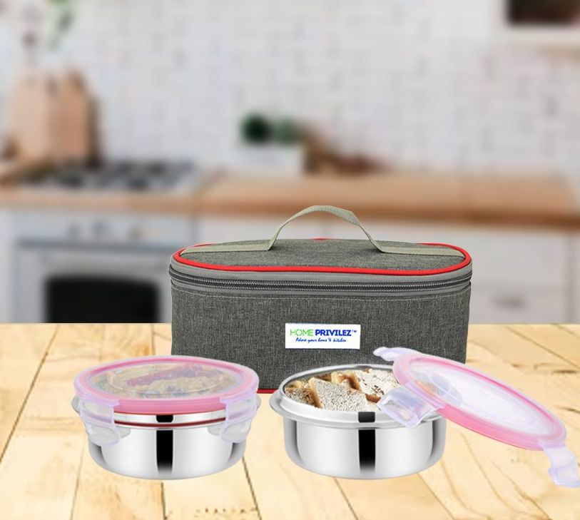“Steel-Fresh” Stainless Steel Air Tight and Leak Proof Lunchbox -250MLX 2pcs -ECO(Set of 2)